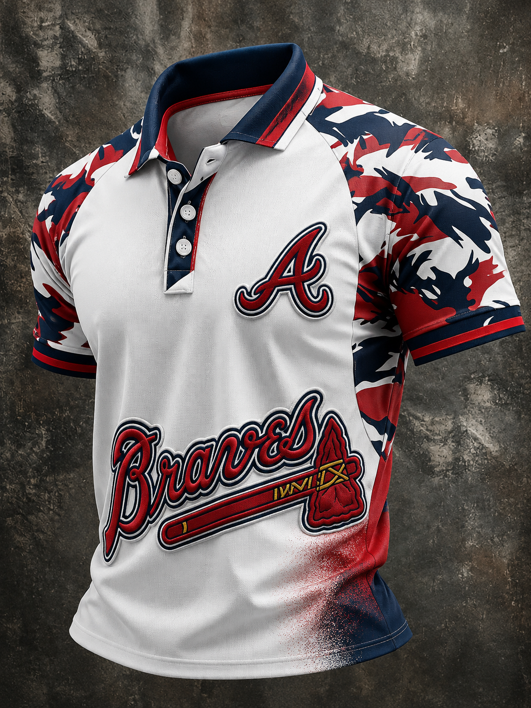 Atlanta Braves Inspired Premium Cotton-Blend Polo Shirt – Classic Fit, Embroidered Logo & Striped Collar for Casual Wear