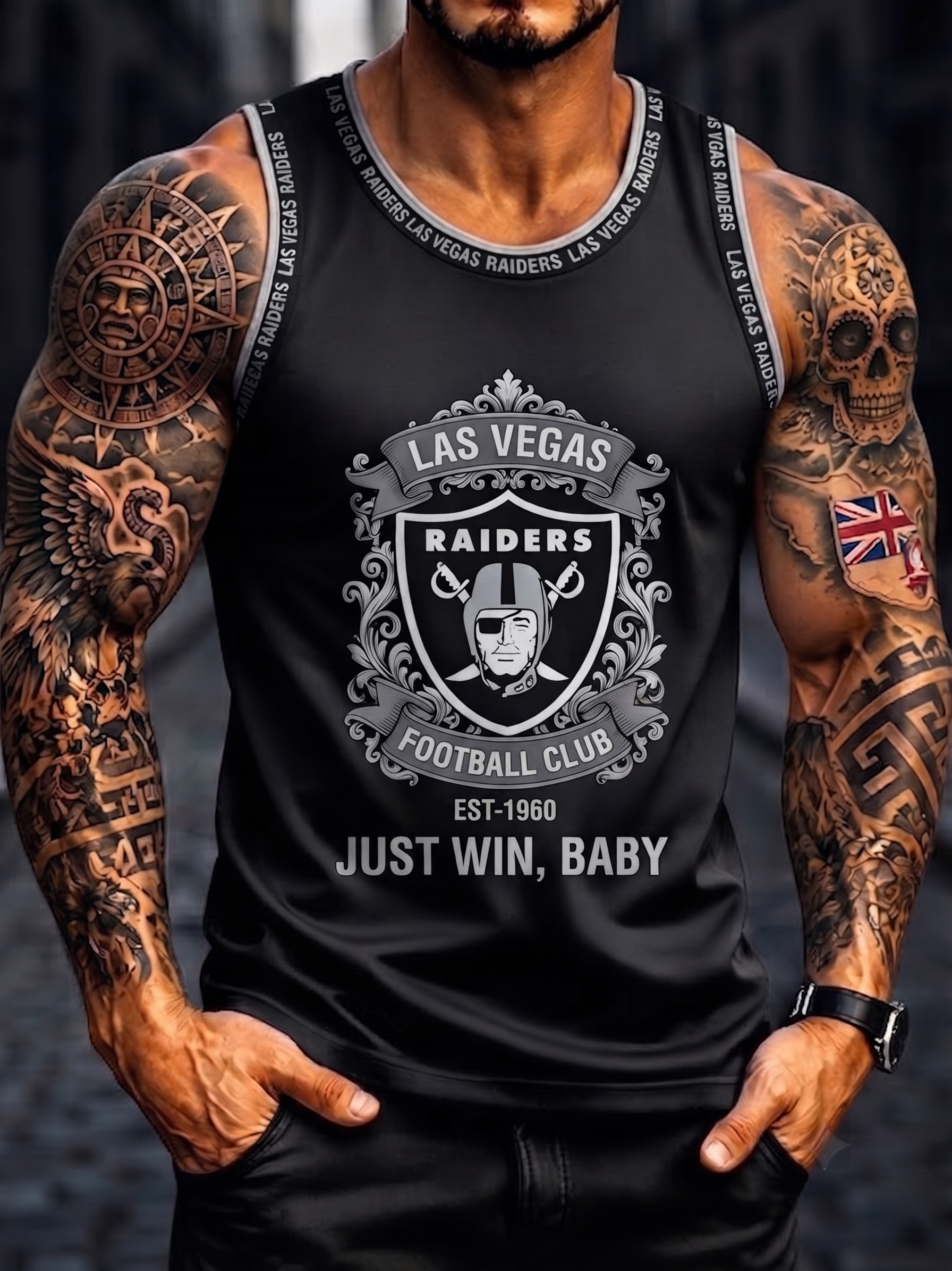 Men's Football Print Tank Top