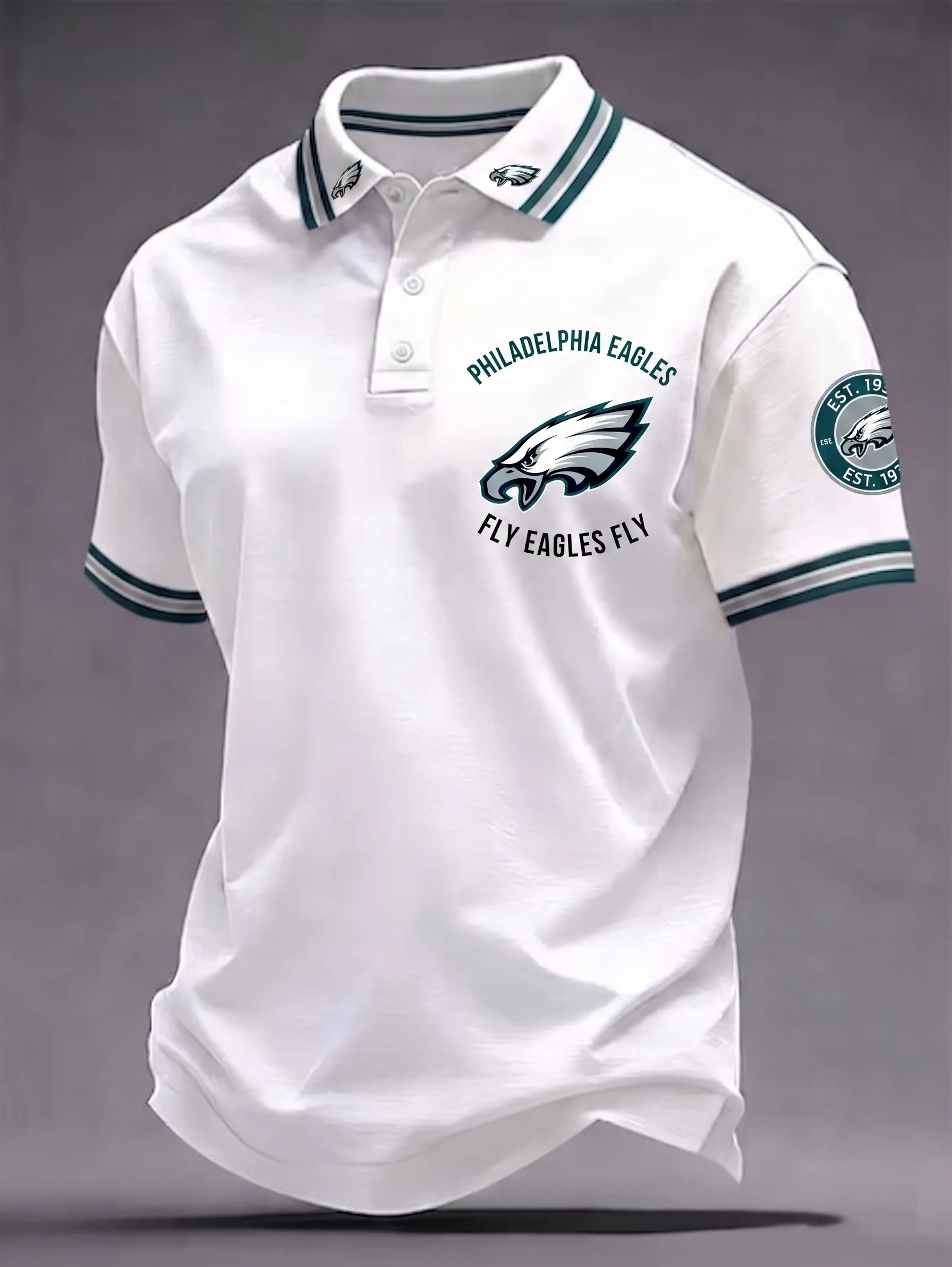 Men's Football Print Polo Shirt