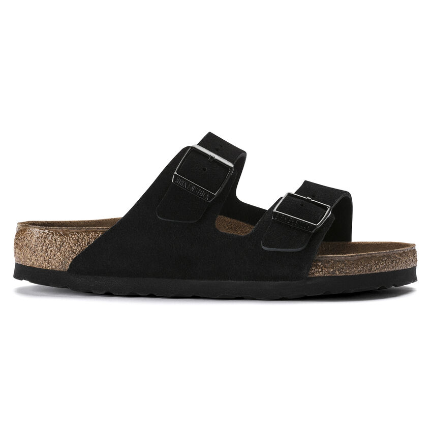 Arizona Soft Footbed Suede Leather  Black