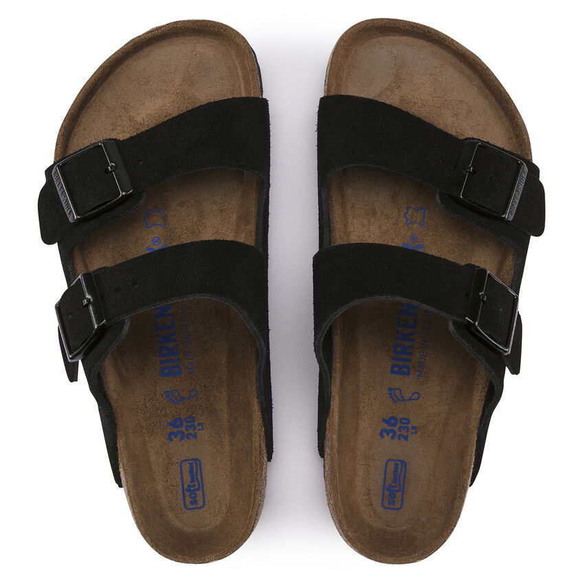 Arizona Soft Footbed Suede Leather  Black