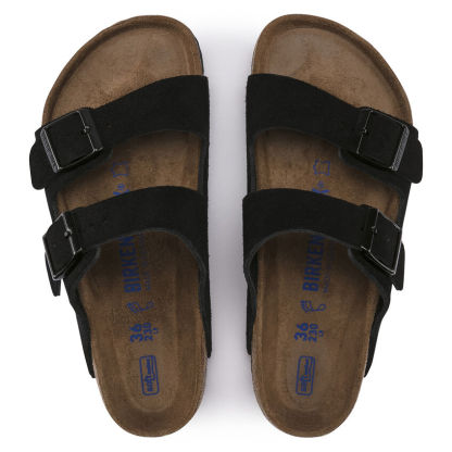 Arizona Soft Footbed Suede Leather  Black