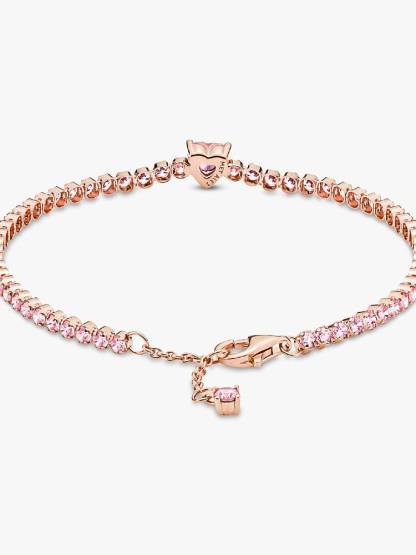 Sparkling Heart Tennis Bracelet