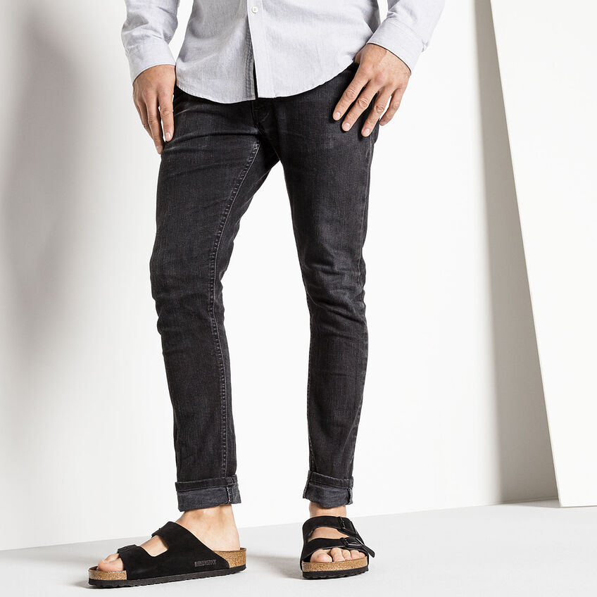Arizona Soft Footbed Suede Leather  Black