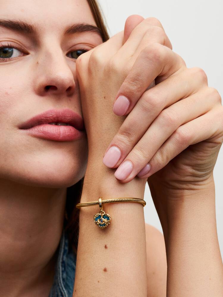 Snake chain 14k gold-plated bracelet