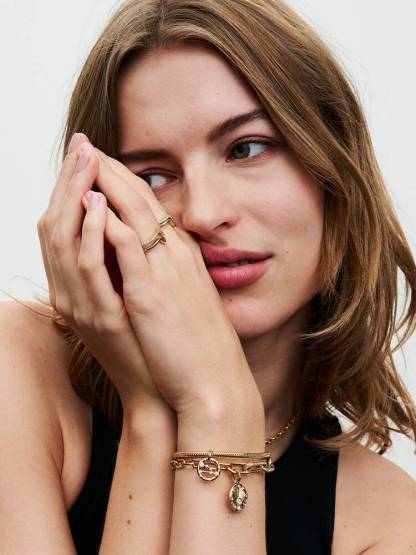 Snake chain 14k gold-plated bracelet