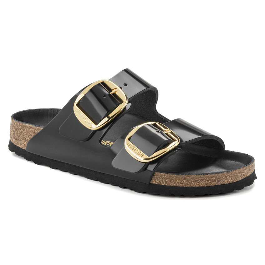Arizona Big Buckle Natural Leather Patent High Shine Black