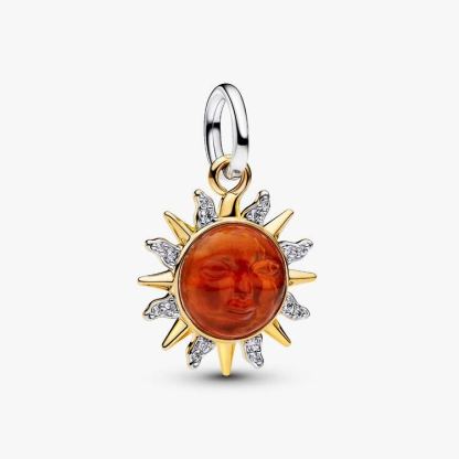 Swirling Sun Two-Tone Dangle Charm