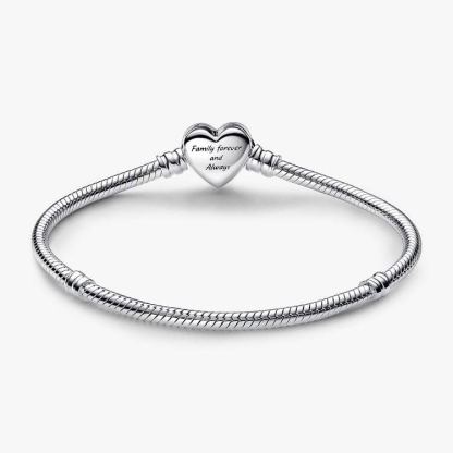 Sparkling Infinity Heart Clasp Snake Chain Bracelet