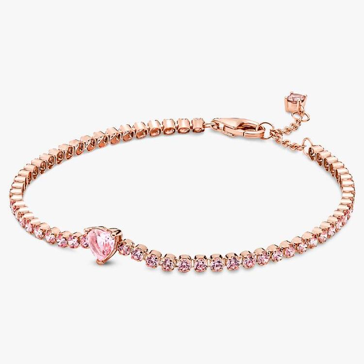 Sparkling Heart Tennis Bracelet