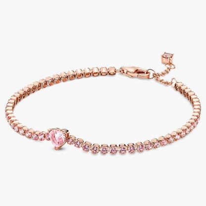 Sparkling Heart Tennis Bracelet