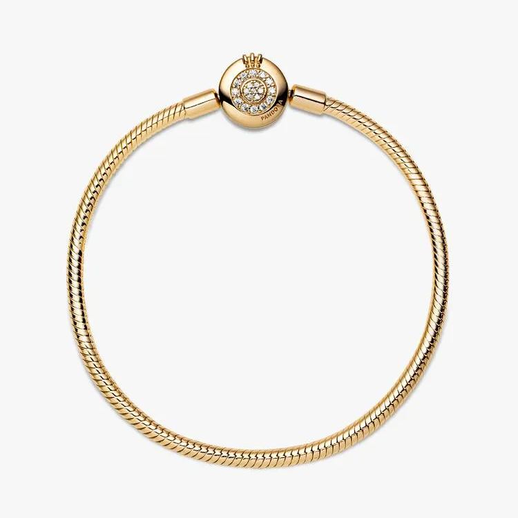Pandora Moments Sparkling Crown O Snake Chain Bracelet