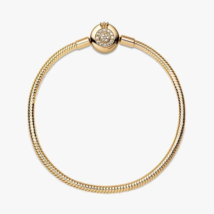 Pandora Moments Sparkling Crown O Snake Chain Bracelet