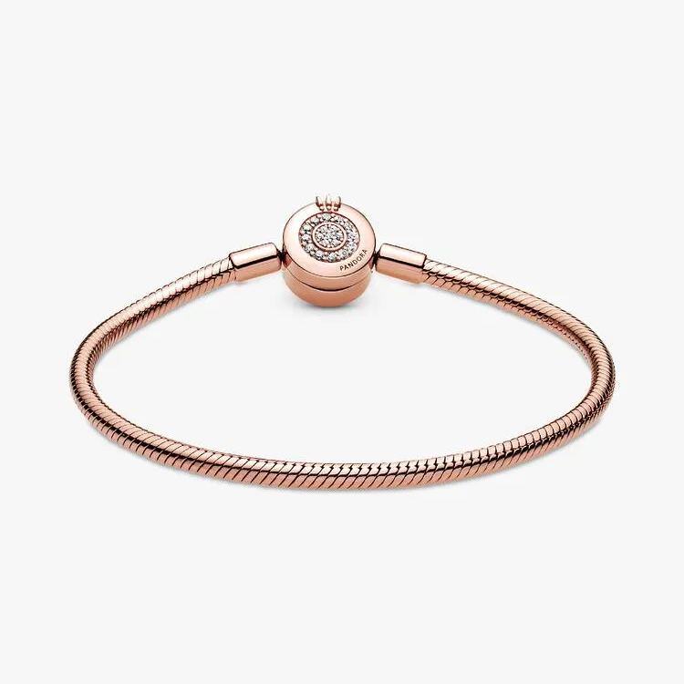 Pandora Moments Sparkling Crown O Snake Chain Bracelet
