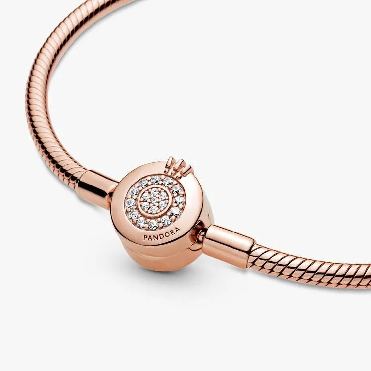 Pandora Moments Sparkling Crown O Snake Chain Bracelet
