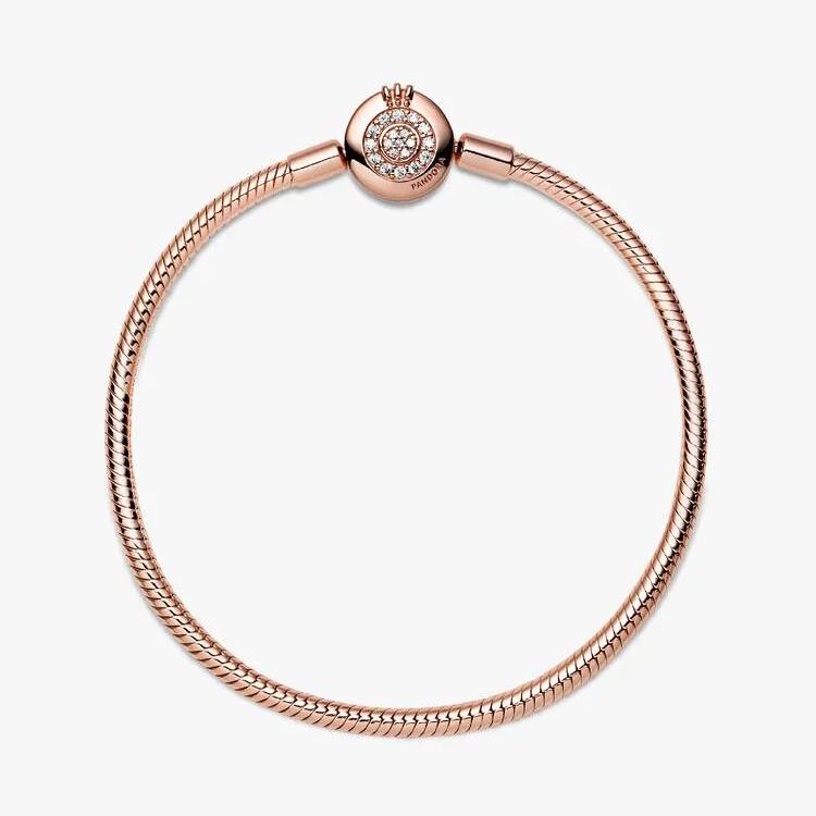 Pandora Moments Sparkling Crown O Snake Chain Bracelet