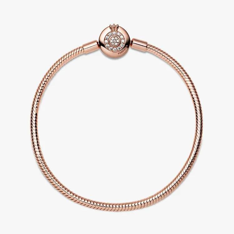 Pandora Moments Sparkling Crown O Snake Chain Bracelet