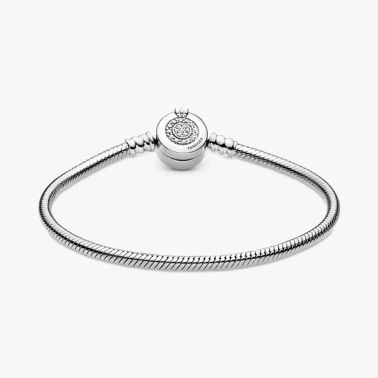 Pandora Moments Sparkling Crown O Snake Chain Bracelet