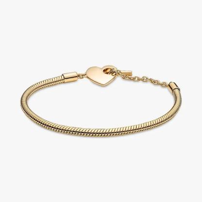 Pandora Moments Heart T-Bar Snake Chain Bracelet