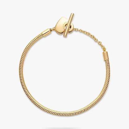 Pandora Moments Heart T-Bar Snake Chain Bracelet