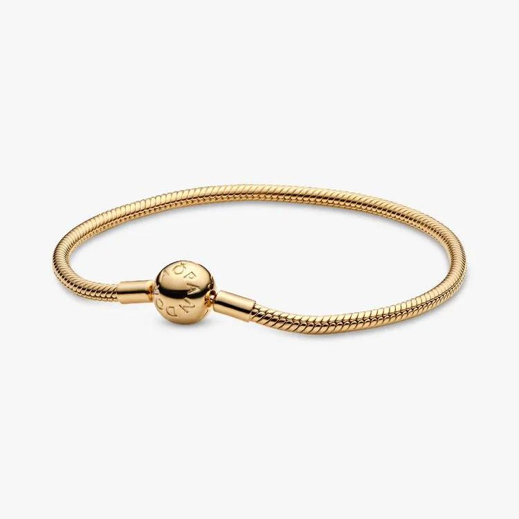 Snake chain 14k gold-plated bracelet