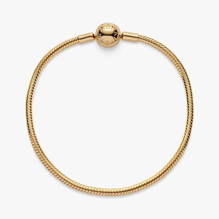 Snake chain 14k gold-plated bracelet