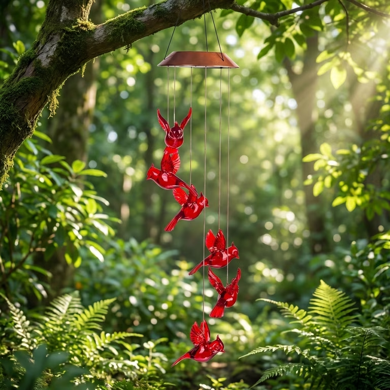 Cardinal Solar Wind Chimes