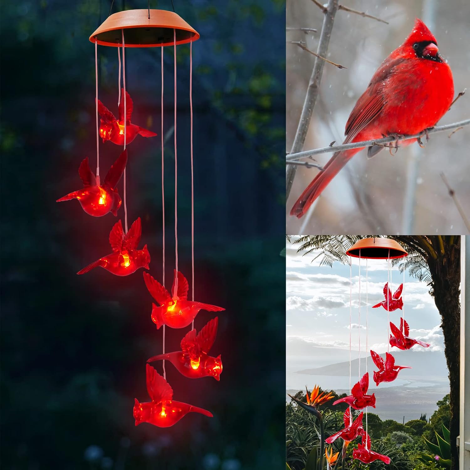 Cardinal Solar Wind Chimes