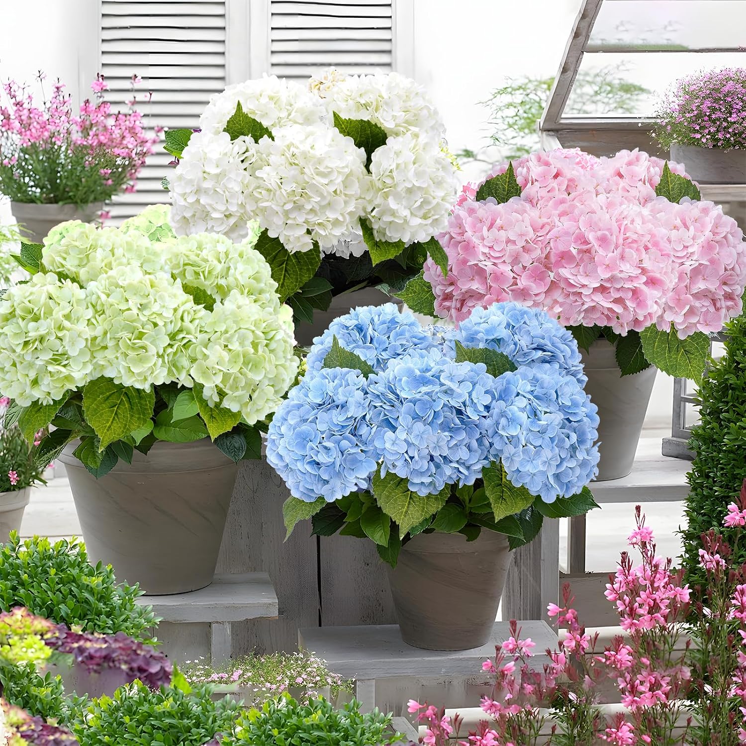 🔥Hot Sale 70% OFF🔥Artificial Outdoor Hydrangea Flowers - UV resistant, Waterproof, Windproof