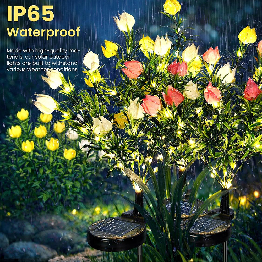 Solar Garden Lights with Gardenias