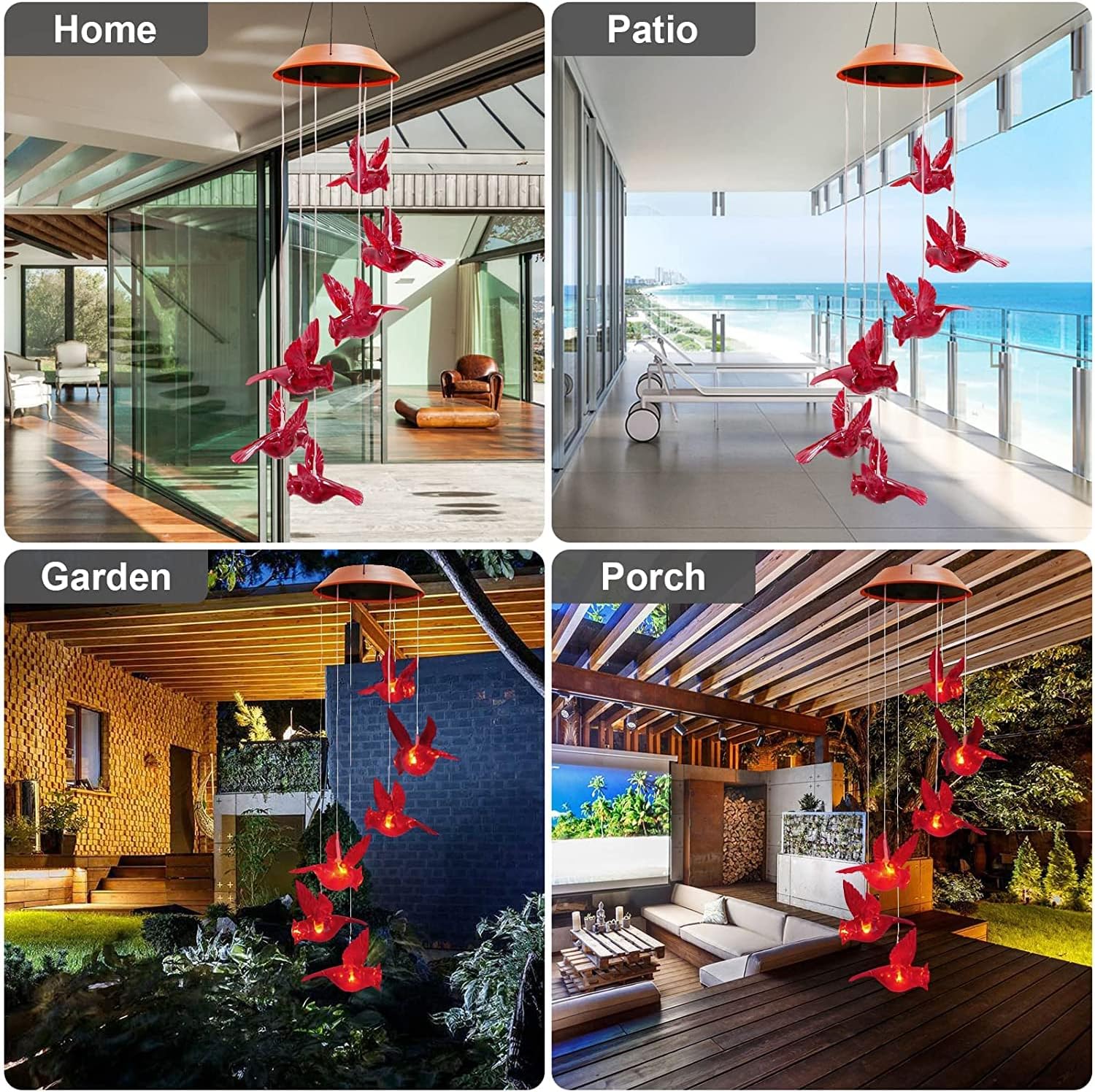Cardinal Solar Wind Chimes