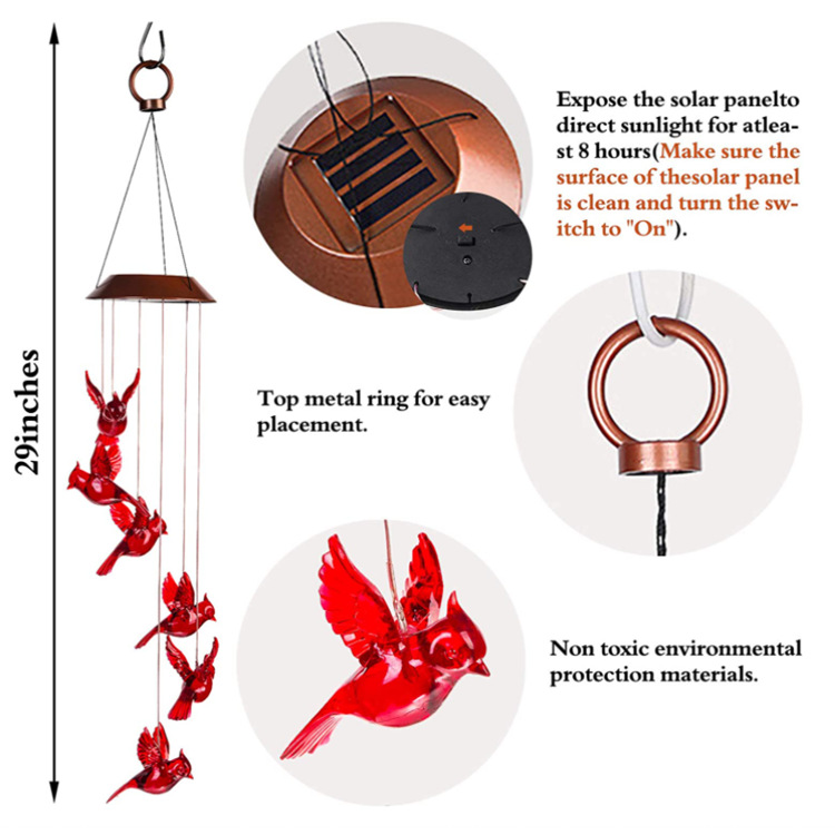 Cardinal Solar Wind Chimes