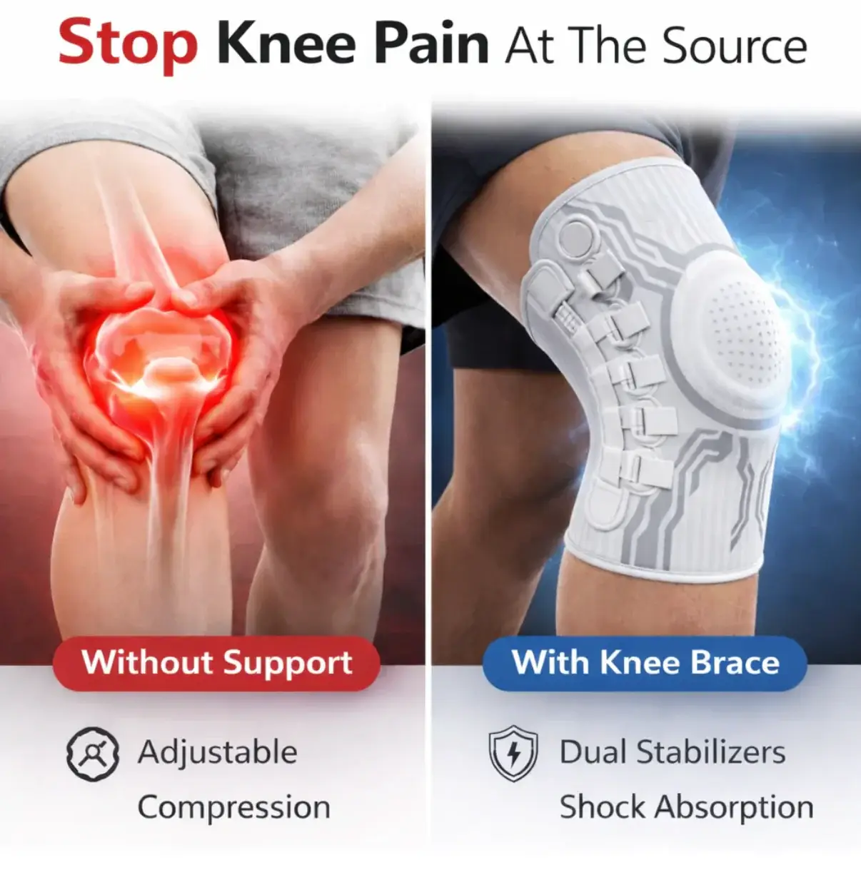 Adjustable Knee Brace with Micro-Adjustment Dial System