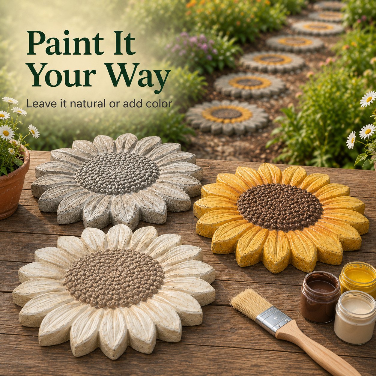 Reusable Sunflower Stepping Stone Mold 