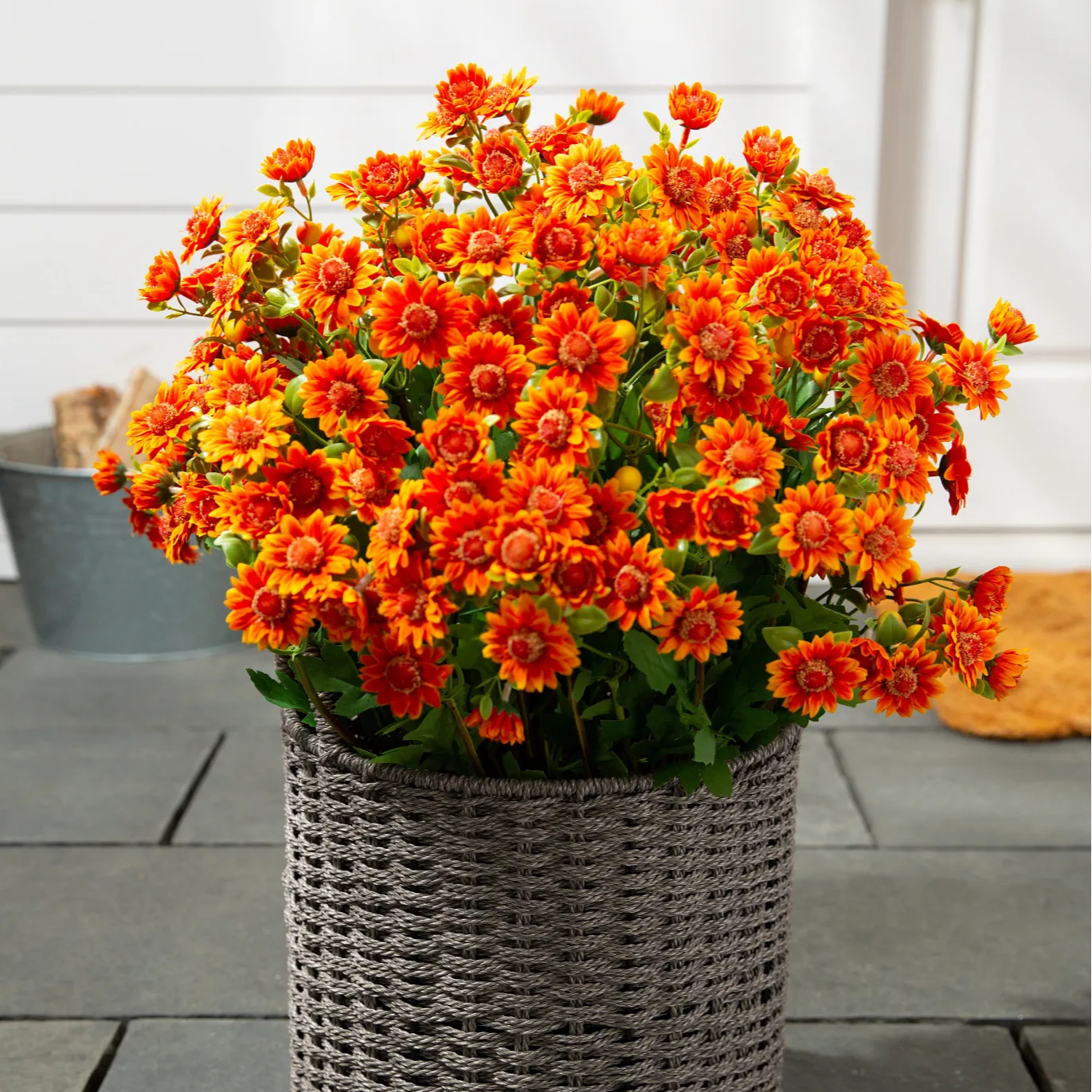 Last Day 70% OFF🌼- Artificial Outdoor Sunset Mums Flowers - UV resistant, Waterproof, Windproof