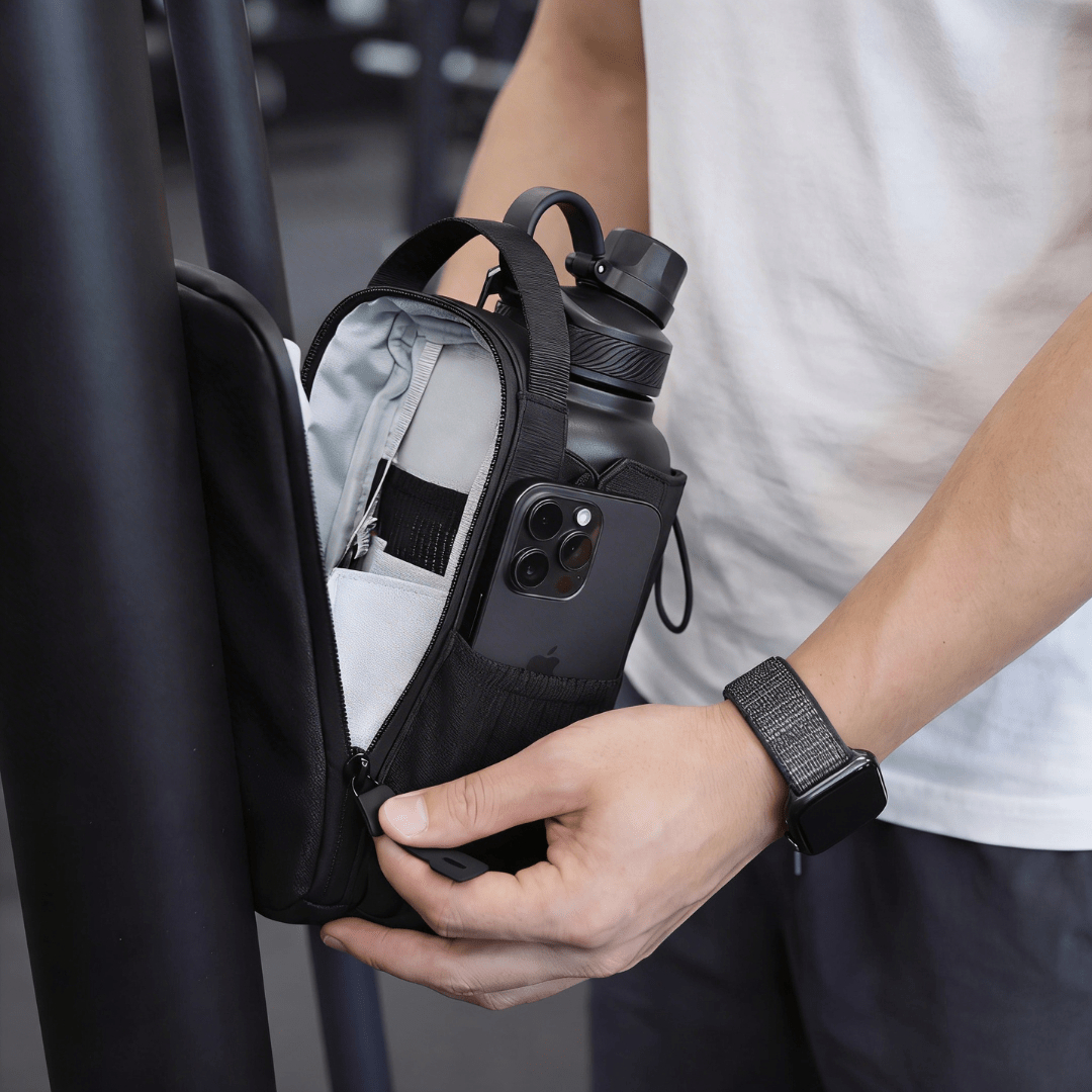 kelvory-Magnetic Gym Bag With Bottle Holder