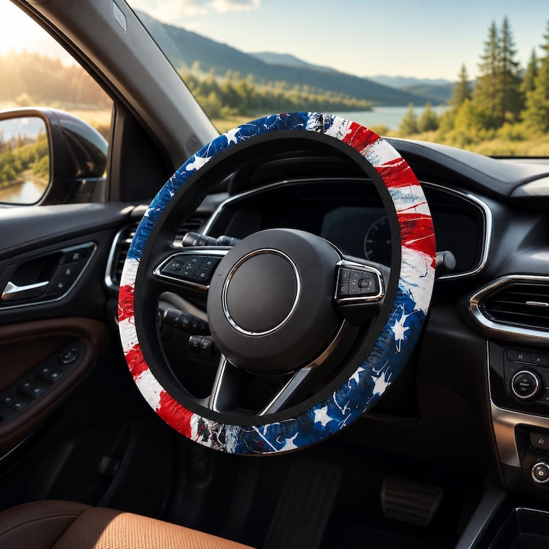 Patriotic Steering Wheel Cover