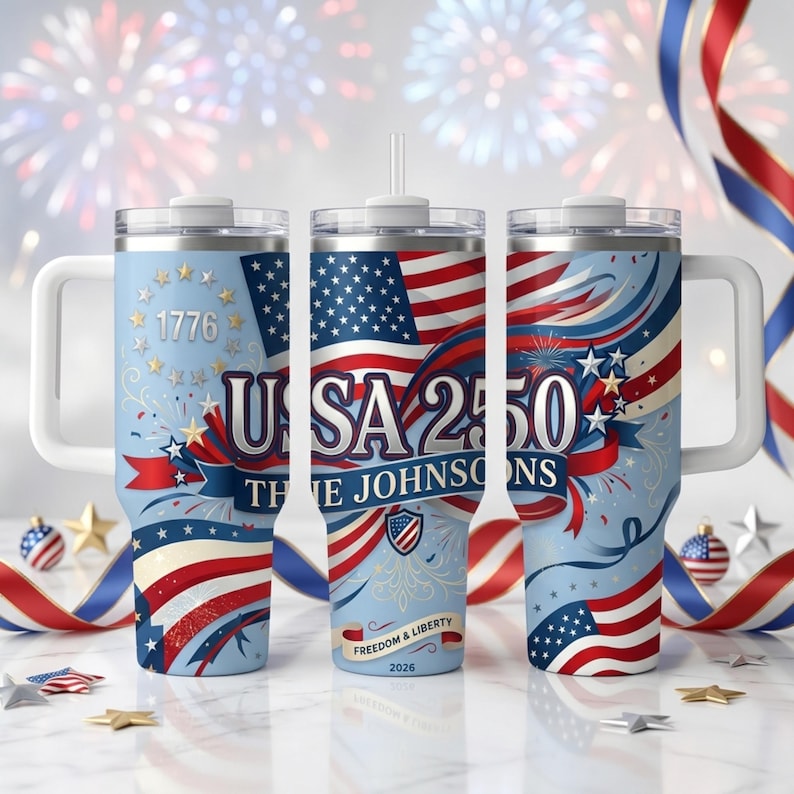 America 1776–2026 Freedom & Liberty Travel Mug