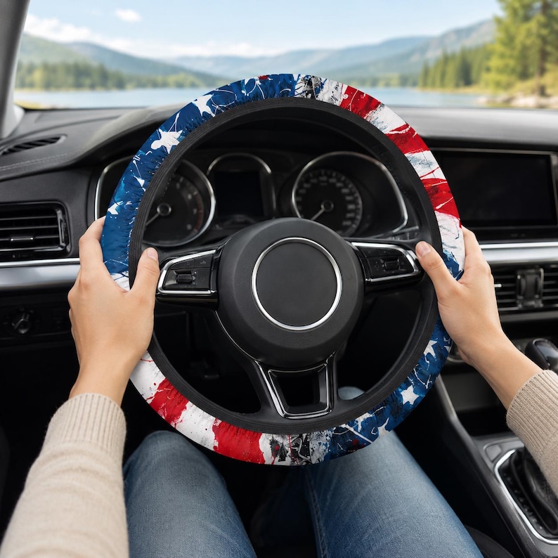 Patriotic Steering Wheel Cover