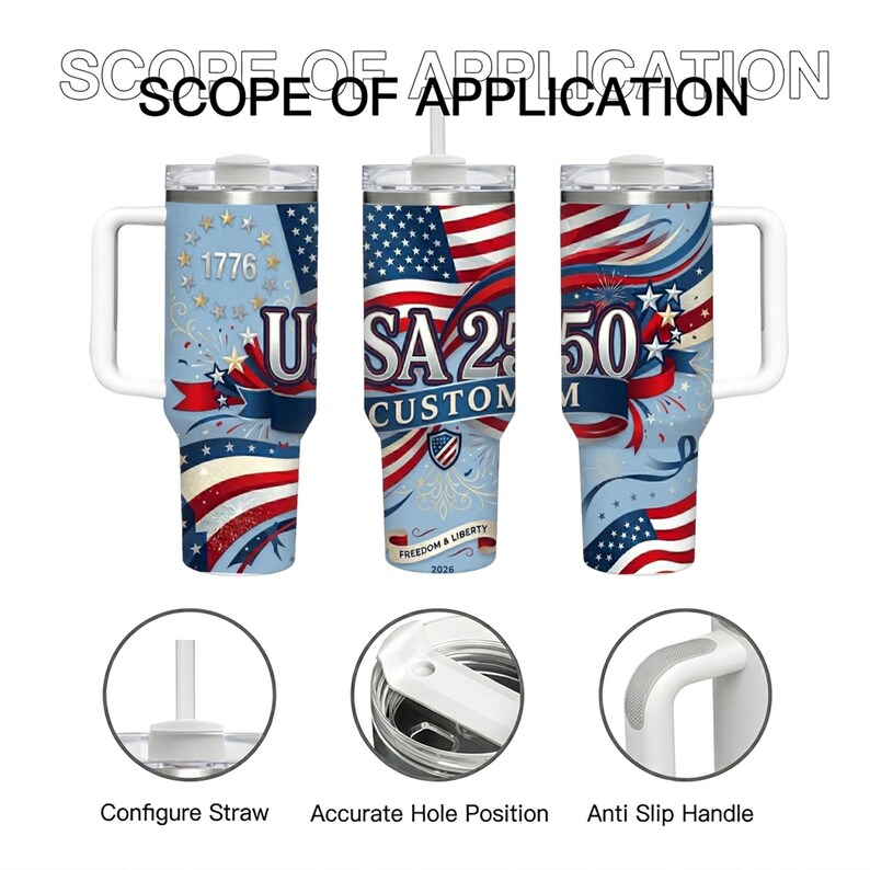 America 1776–2026 Freedom & Liberty Travel Mug