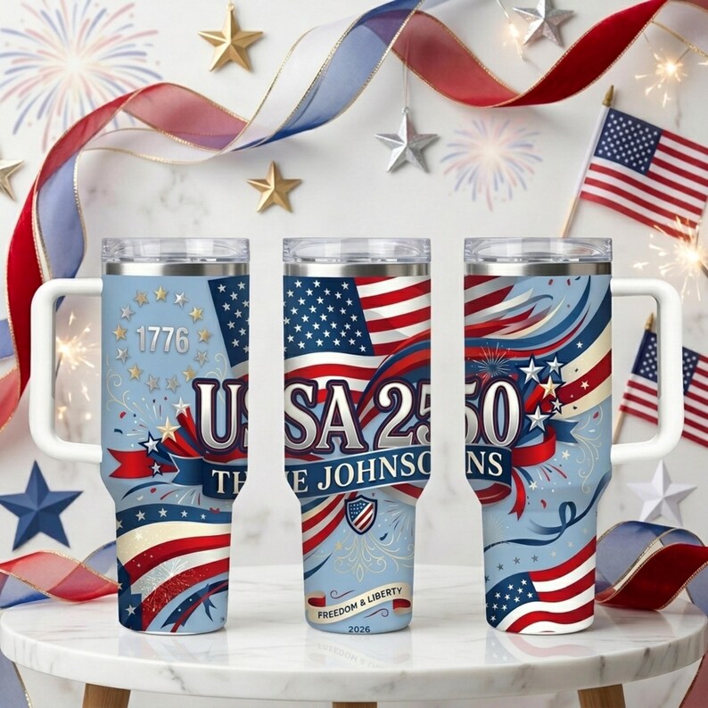 America 1776–2026 Freedom & Liberty Travel Mug