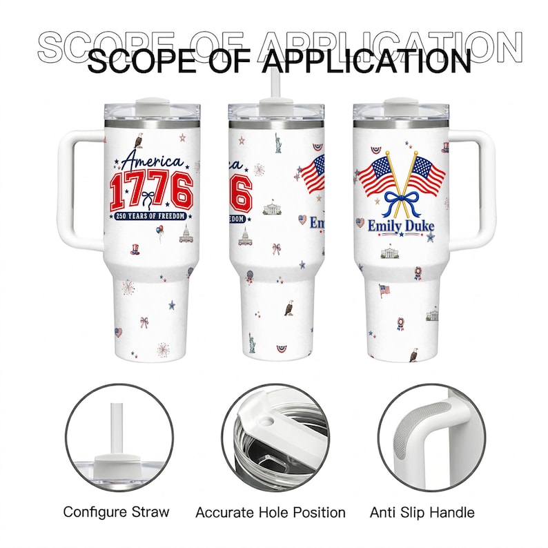  250 Years of Freedom Patriotic Travel Mug, Gift For Her