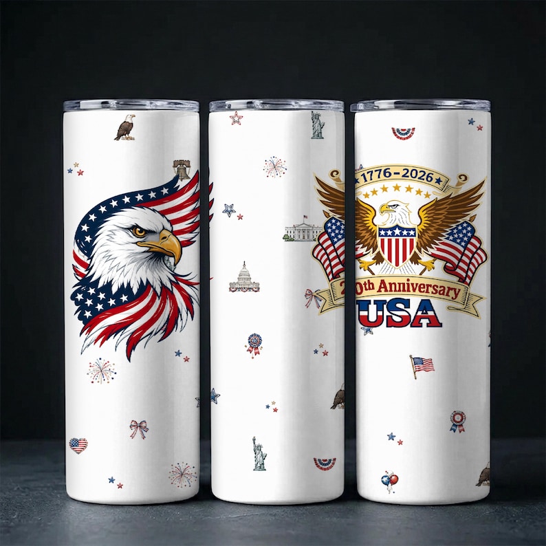 USA 250th Anniversary Travel Mug, Independence Day Gift
