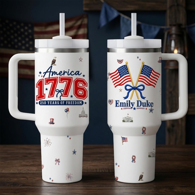  250 Years of Freedom Patriotic Travel Mug, Gift For Her