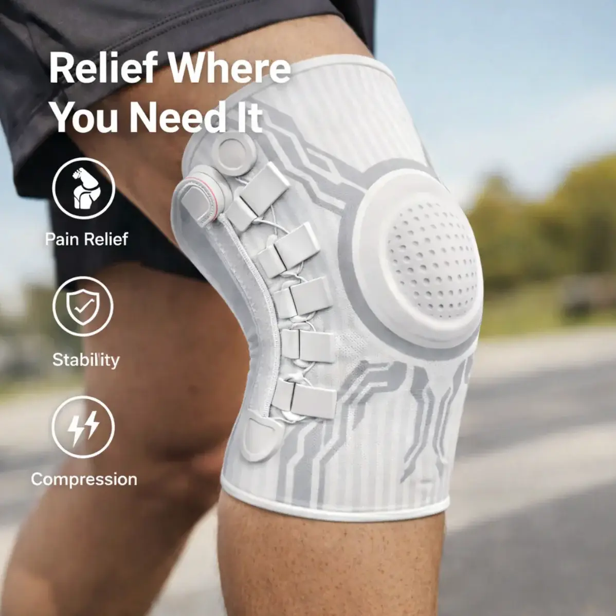 Adjustable Knee Brace with Micro-Adjustment Dial System