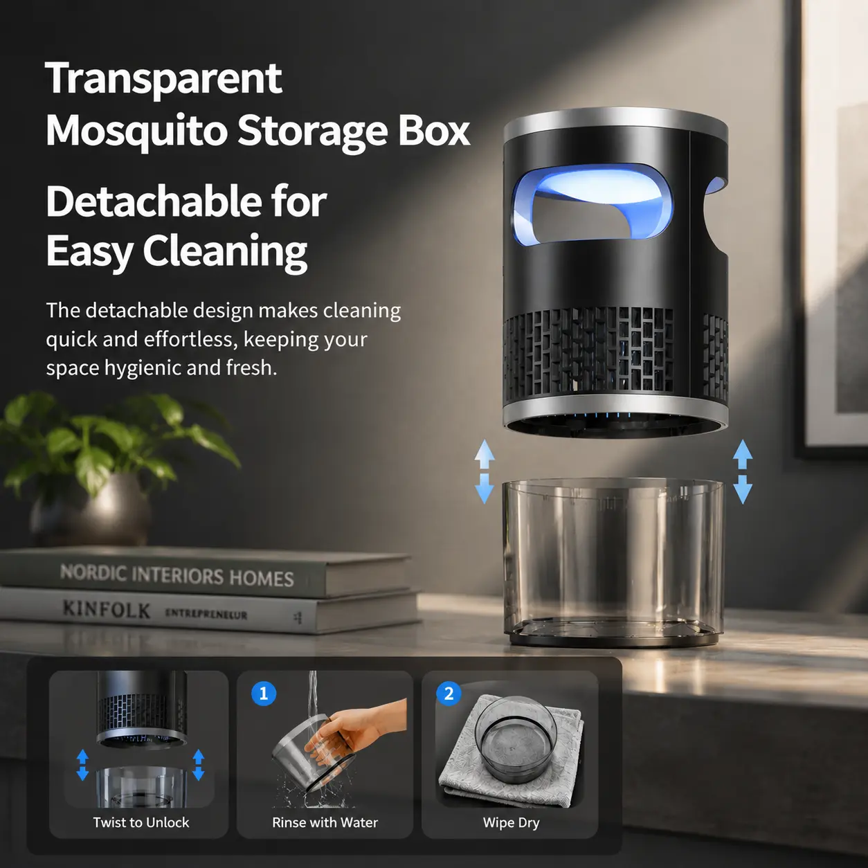 Flying Insect Trap with UV Light and Suction Fan