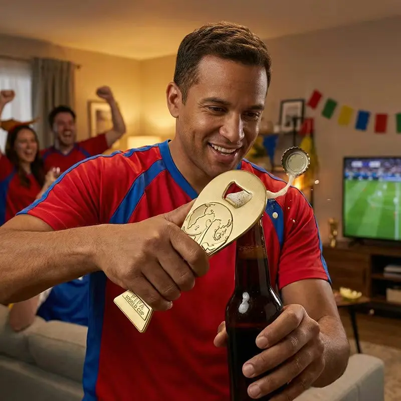 Official FIFA World Cup 2026 Magnetic Trophy Bottle Opener & Fridge Magnet &Create a high-quality atmosphere for watching sports in your home.