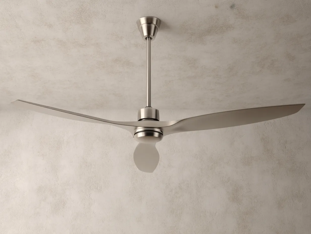 Deckenventilator Metall 140x140x42 cm - Nickel - mit Licht