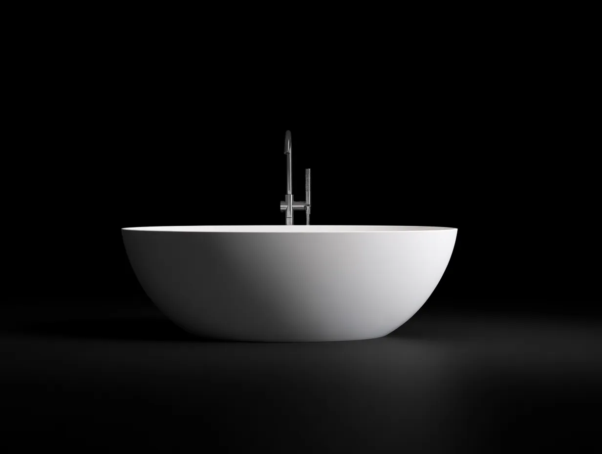 Badewanne Acryl 168x80x55 cm - Weiß - ovale Form für Badezimmer