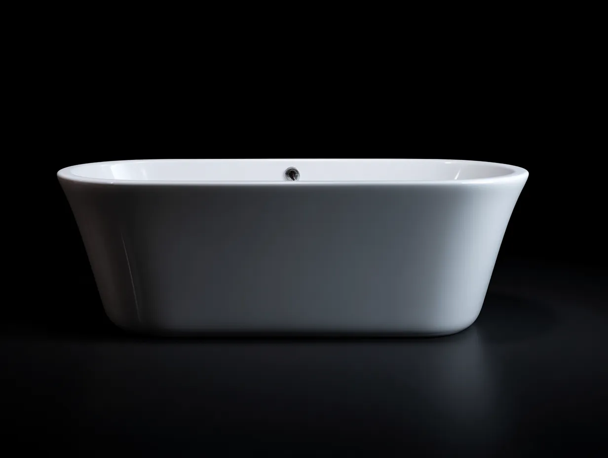 Badewanne Acryl 170x78x58 cm - Weiß - freistehend mit Überlauf für Badezimmer